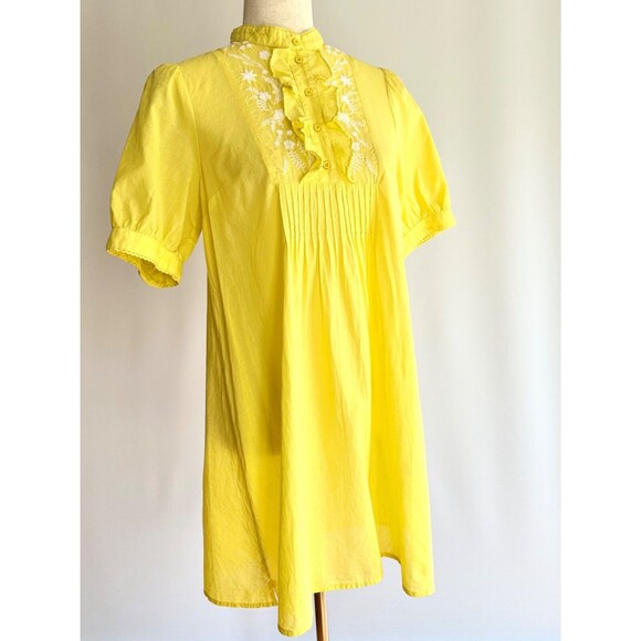 French Connection Alowie Embroidered Organic Cotton Shift Dress Size Small S - Picture 1 of 6